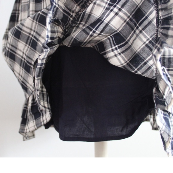 Lulus NWT Plaid Countryside Aura Navy Blue Plaid Short Sleeve Mini Dress Small - Picture 10 of 14